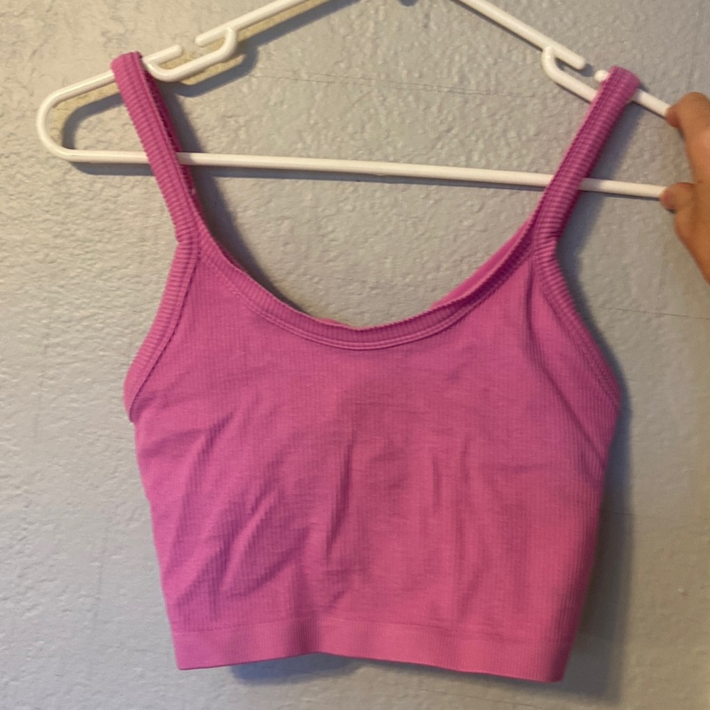 Hot pink athletic crop top